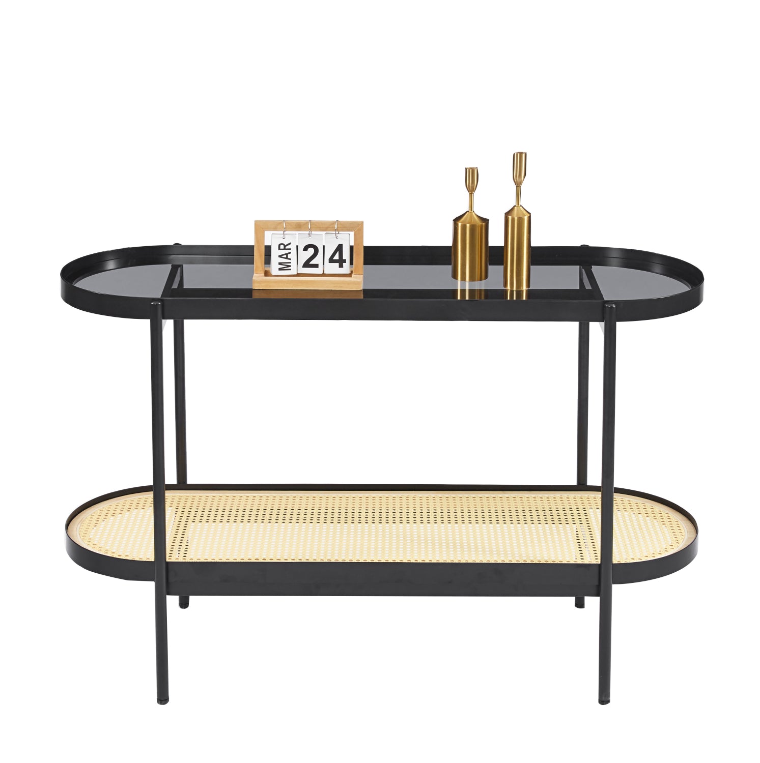 ΚΟΝΣΟΛΑ SEITZ HM18032 ΓΥΑΛΙ TOP-ΜΕΤΑΛΛΟ-RATTAN ΣΕ ΦΥΣΙΚΟ 120x43x76,5Υεκ. - Pakobazaar