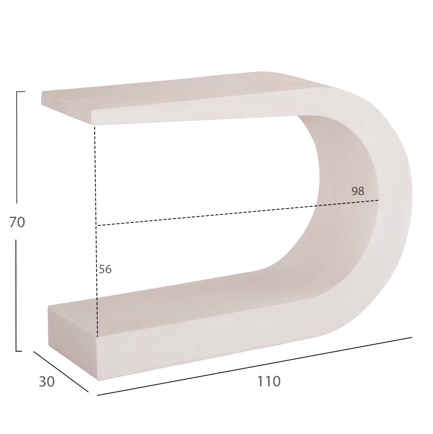 ΚΟΝΣΟΛΑ ΣΕΙΡΑ SANTORINI HM18049 MDF ΣΕ ΥΠΟΛΕΥΚΟ ΧΡΩΜΑ 110x30x70Υεκ. - Pakobazaar