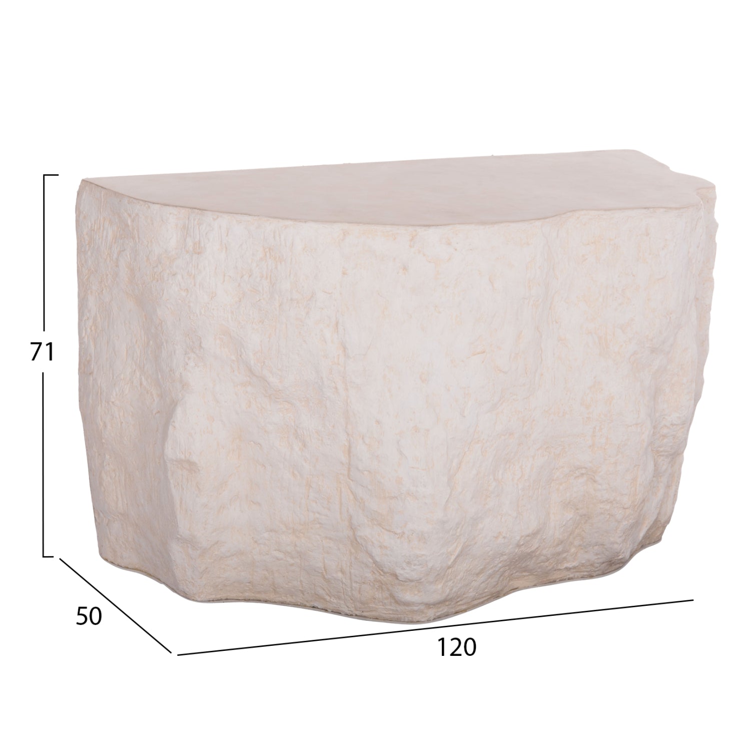 ΚΟΝΣΟΛΑ ΒΡΑΧΟΣ INTERON HM18152.02 FIBER CEMENT ΣΕ ΛΕΥΚΟ--120x50x71Υεκ. - Pakobazaar