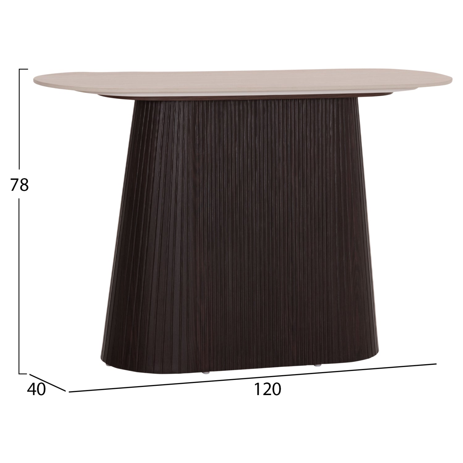 ΚΟΝΣΟΛΑ CATER HM18323 ΚΕΡΑΜΙΚΟ TOP ΟΨΗ ΤΡΑΒΕΡΤΙΝΑΣ-MDF ΒΑΣΗ 120x40x78Υεκ. - Pakobazaar