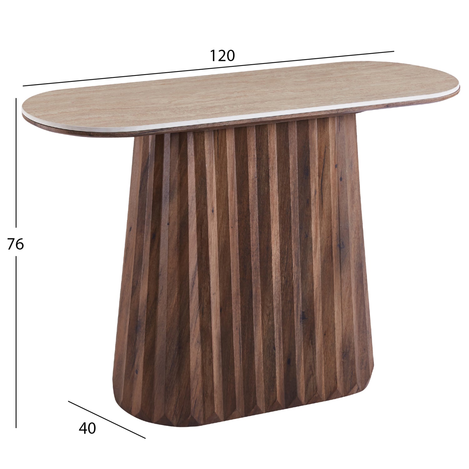 ΚΟΝΣΟΛΑ WALDEN HM18439 ΚΕΡΑΜΙΚΟ TOP ΤΡΑΒΕΡΤΙΝΑ--MDF ΒΑΣΗ ΚΑΡΥΔΙ 120x40x76Υεκ - Pakobazaar