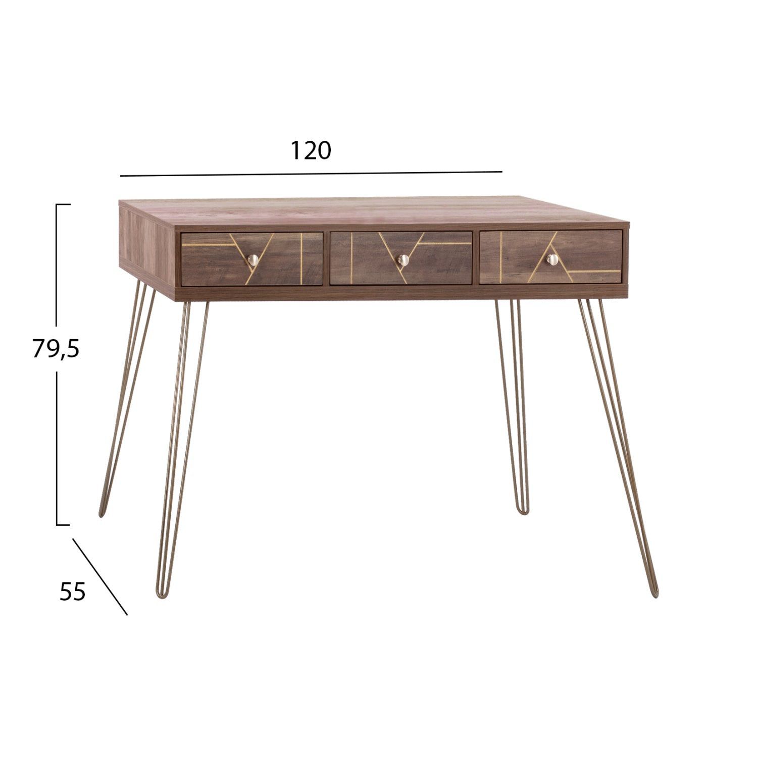 ΚΟΝΣΟΛΑ KAITLYN HM8653 ΚΑΡΥΔΙ ΜΕ ΧΡΥΣΟ 120x55x79,5Y εκ. - Pakobazaar