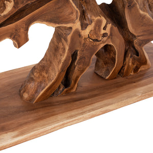 ΚΟΝΣΟΛΑ HM9357 ΑΠΟ ΜΑΣΙΦ ΞΥΛΟ ΤEAK ΦΥΣΙΚΟ 150X40X80YEK. - Pakobazaar