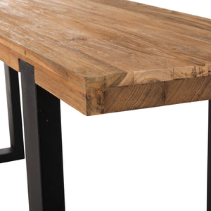 ΚΟΝΣΟΛΑ SHIRE HM9800 ΑΝΑΚΥΚΛΩΜΕΝΟ ΞΥΛΟ TEAK-ΜΑΥΡΕΣ ΜΕΤΑΛΛΙΚΕΣ ΒΑΣΕΙΣ 240x50x90Yεκ - Pakobazaar