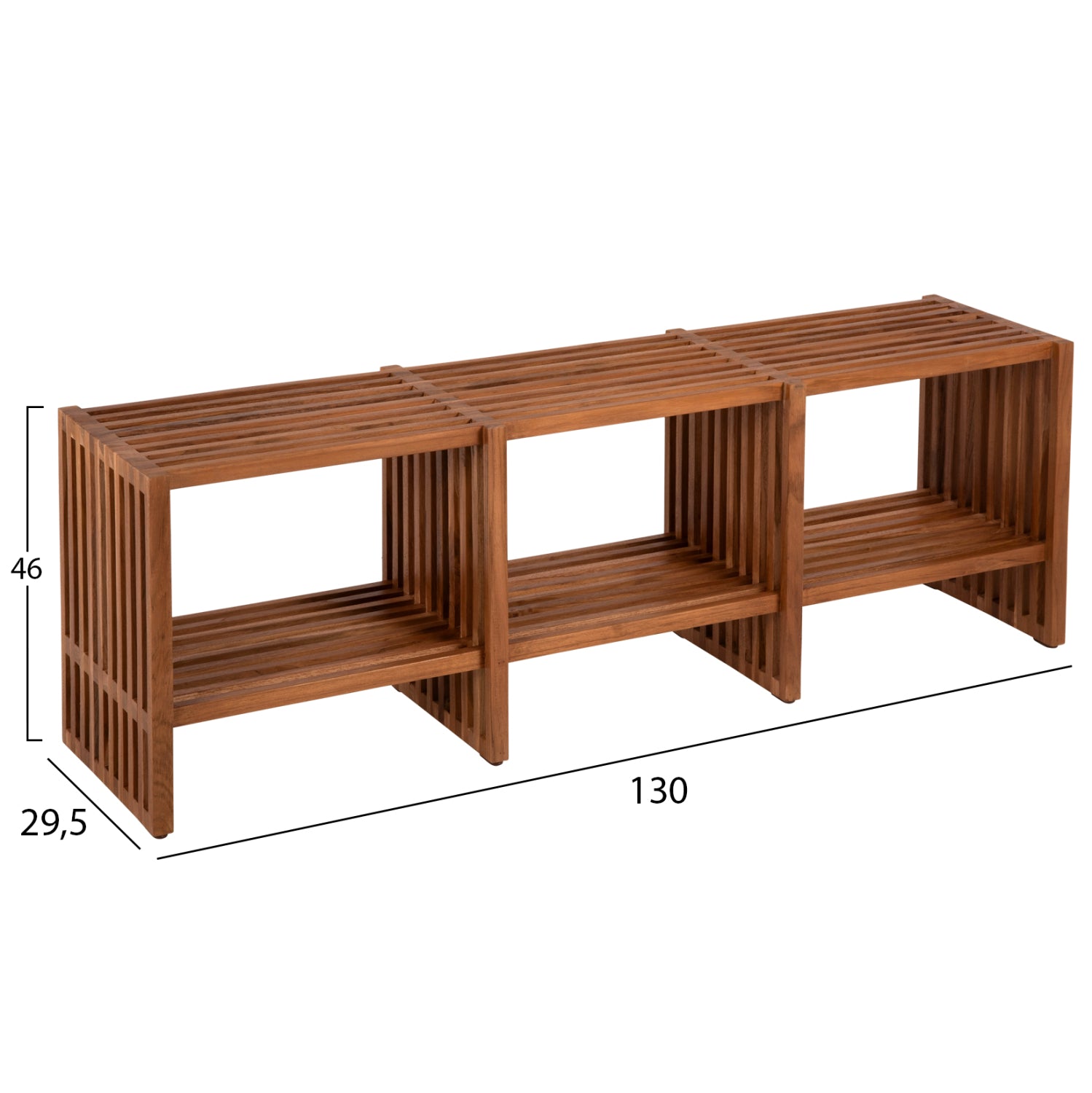 ΚΟΝΣΟΛΑ TV NYA HM9831 ΜΑΣΙΦ ΞΥΛΟ TEAK ΣΕ ΦΥΣΙΚΟ ΧΡΩΜΑ 130x29,5x46Υ εκ. - Pakobazaar