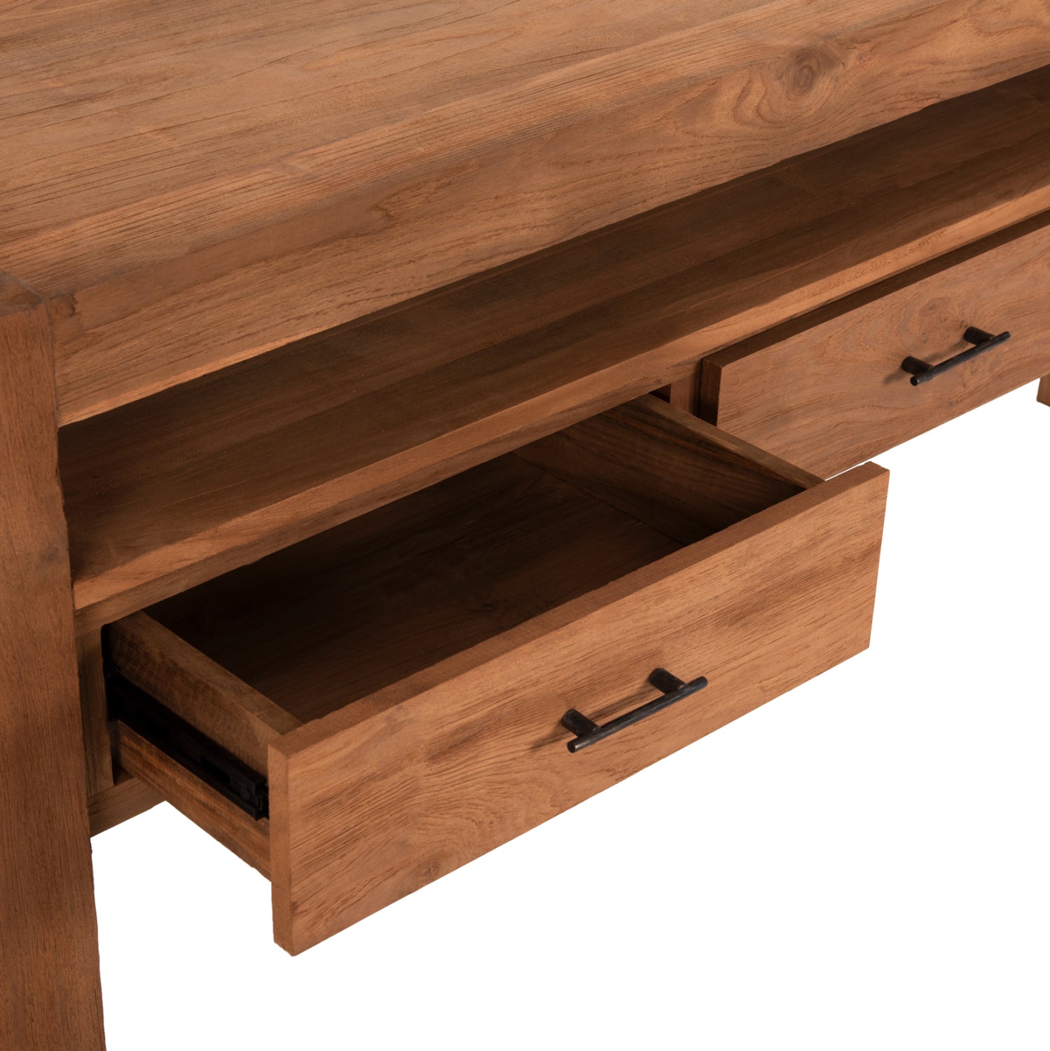 ΚΟΝΣΟΛΑ ΜΕ 3 ΣΥΡΤΑΡΙΑ HM9556 ΑΝΑΚΥΚΛΩΜΕΝΟ ΞΥΛΟ ΤΕΑΚ ΣΕ ΦΥΣΙΚΟ ΧΡΩΜΑ 180x45x80Yεκ. - Pakobazaar