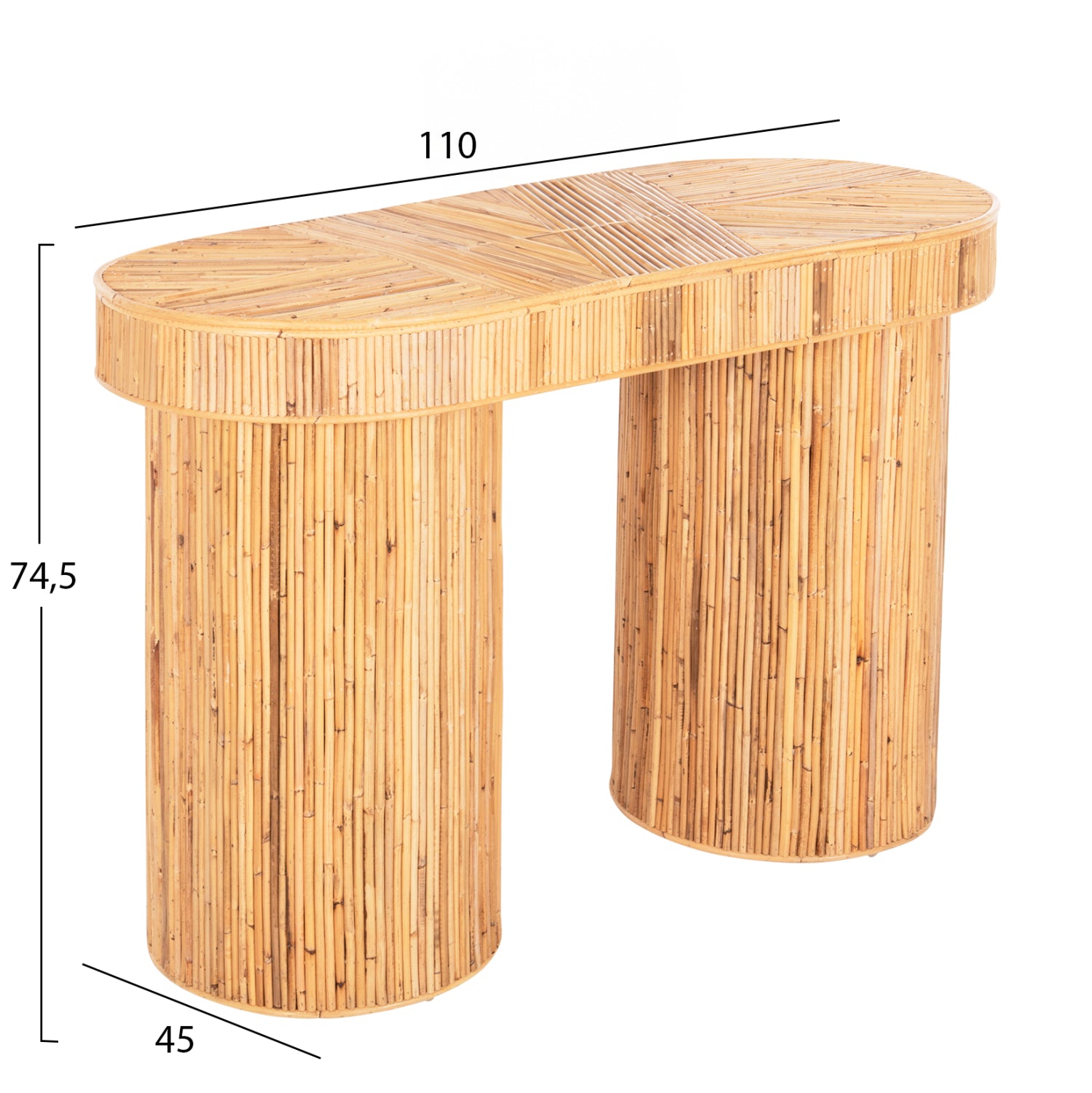ΚΟΝΣΟΛΑ ΟΒΑΛ GATSBY HM9871 ΦΥΣΙΚΟ RATTAN ΣΕ ΦΥΣΙΚΟ ΧΡΩΜΑ 110x45x74,5Υεκ. - Pakobazaar