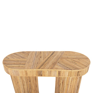 ΚΟΝΣΟΛΑ ΟΒΑΛ GATSBY HM9871 ΦΥΣΙΚΟ RATTAN ΣΕ ΦΥΣΙΚΟ ΧΡΩΜΑ 110x45x74,5Υεκ. - Pakobazaar