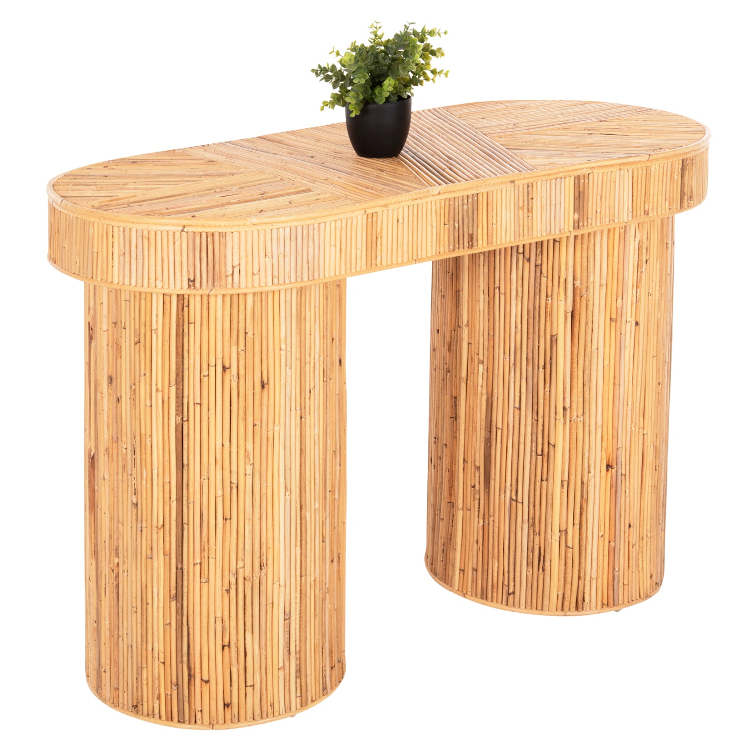 ΚΟΝΣΟΛΑ ΟΒΑΛ GATSBY HM9871 ΦΥΣΙΚΟ RATTAN ΣΕ ΦΥΣΙΚΟ ΧΡΩΜΑ 110x45x74,5Υεκ. - Pakobazaar