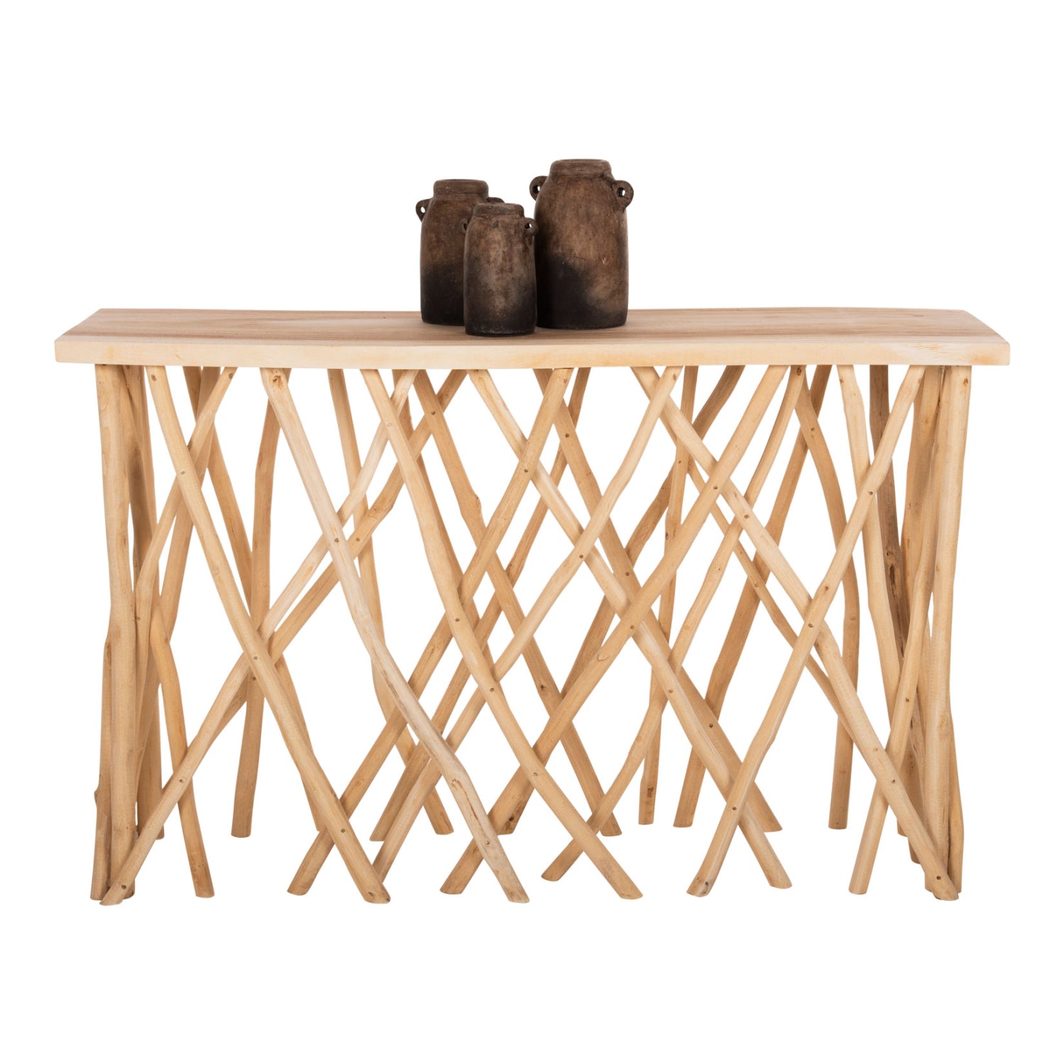 ΚΟΝΣΟΛΑ KRANT ΣΕ ΡΟΥΣΤΙΚ ΣΤΥΛ ΚΛΑΔΙΑ ΤEAK & 3εκ. ΕΠΙΦΑΝΕΙΑ 121X36X75Yεκ.HM9805 - Pakobazaar