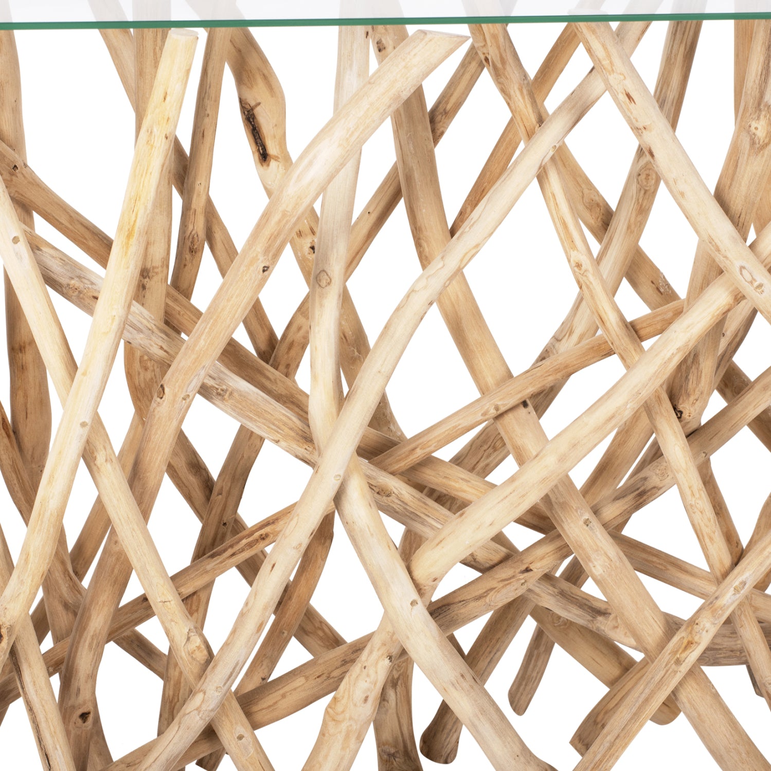 ΚΟΝΣΟΛΑ ΣΕ ΡΟΥΣΤΙΚ ΣΤΥΛ ΜΑΣΙΦ ΞΥΛΟ ΤEAK & ΓΥΑΛΙ ΦΥΣΙΚΟ 120X35X75Yεκ.HM9373 - Pakobazaar