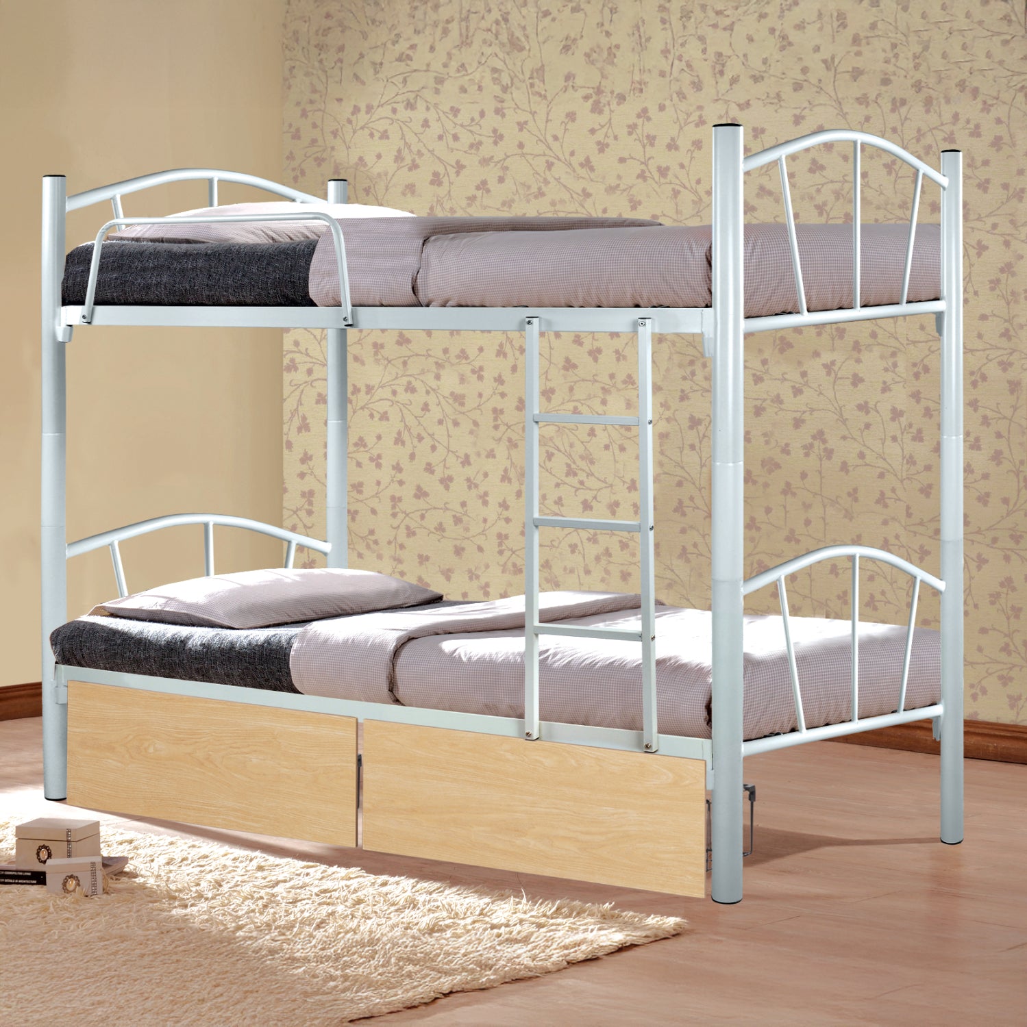 ΚΟΥΚΕΤΑ FLOOR HM21123.01 ΜΕΤΑΛΛΙΚΗ ΛΕΥΚΗ ΜΕ 2 ΕΠΙΔΑΠΕΔΙΑ ΣΥΡΤΑΡΙΑ SONAMA 200x91,5x177,5Yεκ - Pakobazaar
