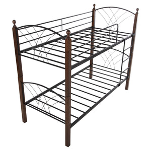 ΚΟΥΚΕΤΑ ΚΡΕΒΑΤΙ STOREY HM687 ΜΑΥΡΟ ΜΕΤΑΛΛΟ-ΚΑΡΥΔΙ RUBBERWOOD-ΓΙΑ ΣΤΡΩΜΑ 190x90εκ - Pakobazaar