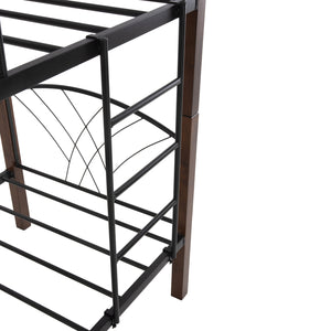 ΚΟΥΚΕΤΑ ΚΡΕΒΑΤΙ STOREY HM687 ΜΑΥΡΟ ΜΕΤΑΛΛΟ-ΚΑΡΥΔΙ RUBBERWOOD-ΓΙΑ ΣΤΡΩΜΑ 190x90εκ - Pakobazaar