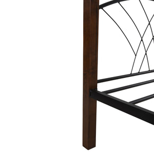 ΚΟΥΚΕΤΑ ΚΡΕΒΑΤΙ STOREY HM687 ΜΑΥΡΟ ΜΕΤΑΛΛΟ-ΚΑΡΥΔΙ RUBBERWOOD-ΓΙΑ ΣΤΡΩΜΑ 190x90εκ - Pakobazaar
