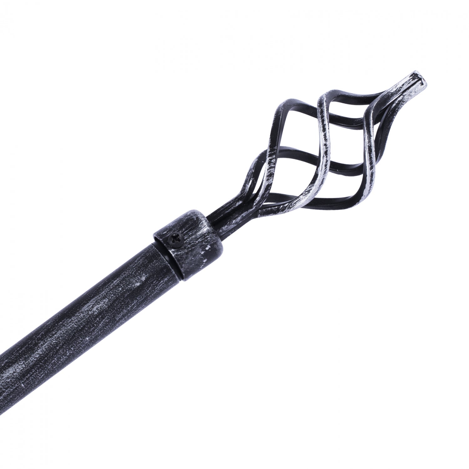 ΚΟΥΡΤΙΝΟΞΥΛΟ 110-210cm HM11280.03 ΜΕΤΑΛΛΙΚΟ ΠΤΥΣ/ΝΟ ΜΑΥΡΟ ΑΣΗΜΙ ΓΥΡΙΣΤΟ Ε-0316 - Pakobazaar