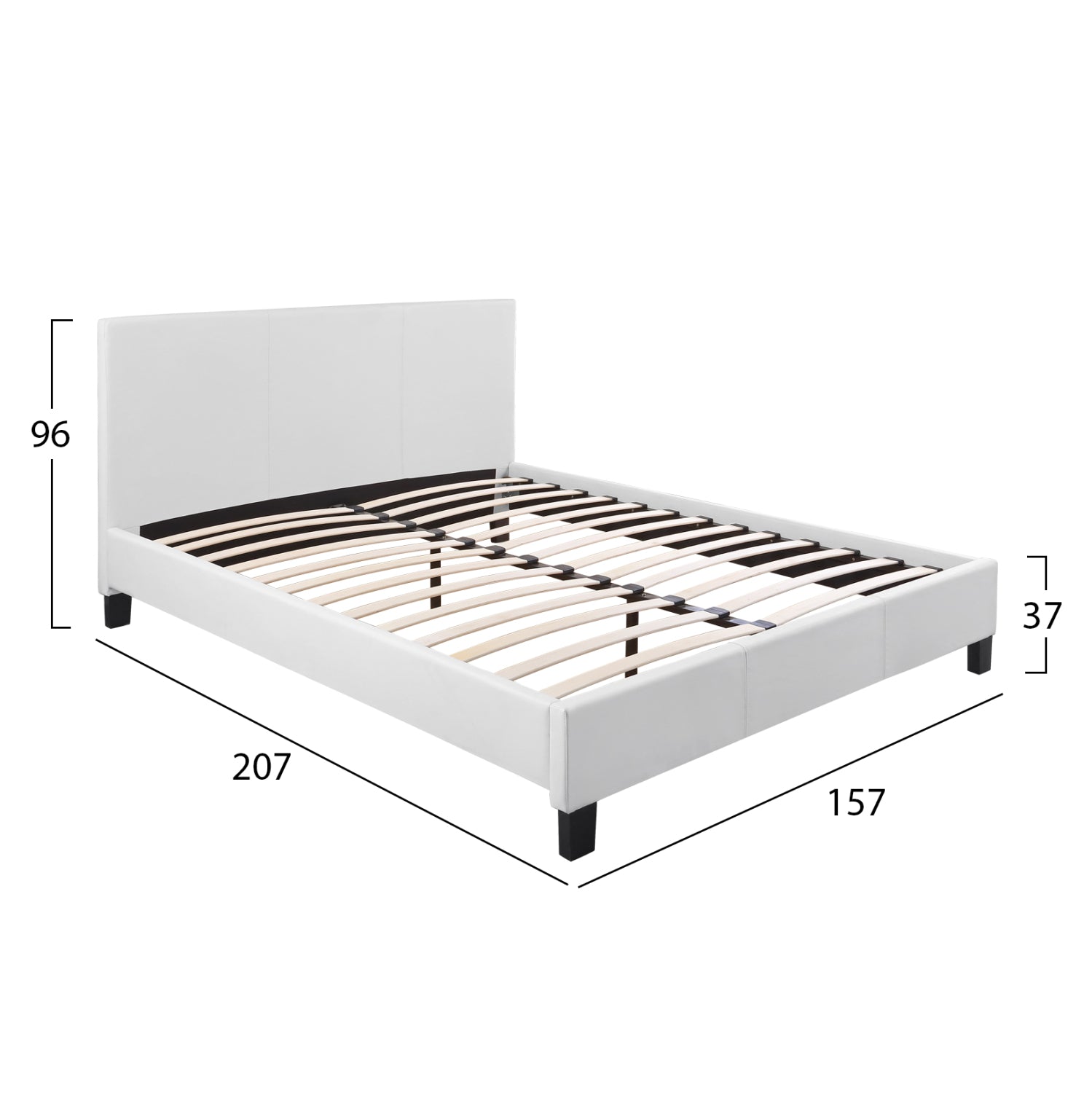 ΚΡΕΒΑΤΙ BECCA 150x200 εκ. ΜΕ PU ΛΕΥΚΟ HM553.01 - Pakobazaar