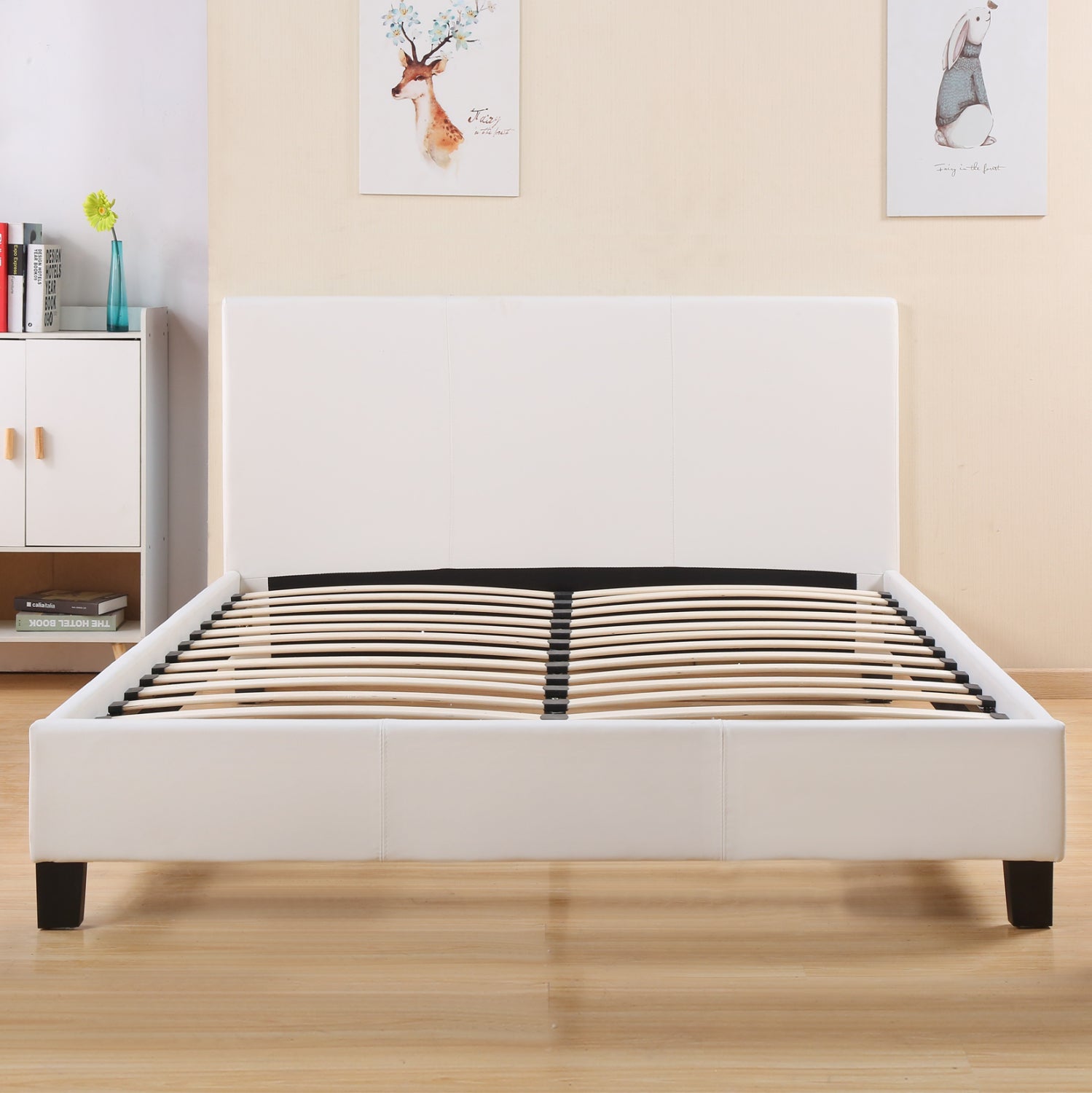 ΚΡΕΒΑΤΙ BECCA 150x200 εκ. ΜΕ PU ΛΕΥΚΟ HM553.01 - Pakobazaar