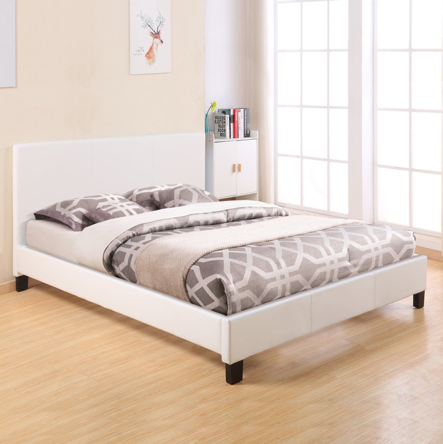 ΚΡΕΒΑΤΙ BECCA 150x200 εκ. ΜΕ PU ΛΕΥΚΟ HM553.01 - Pakobazaar