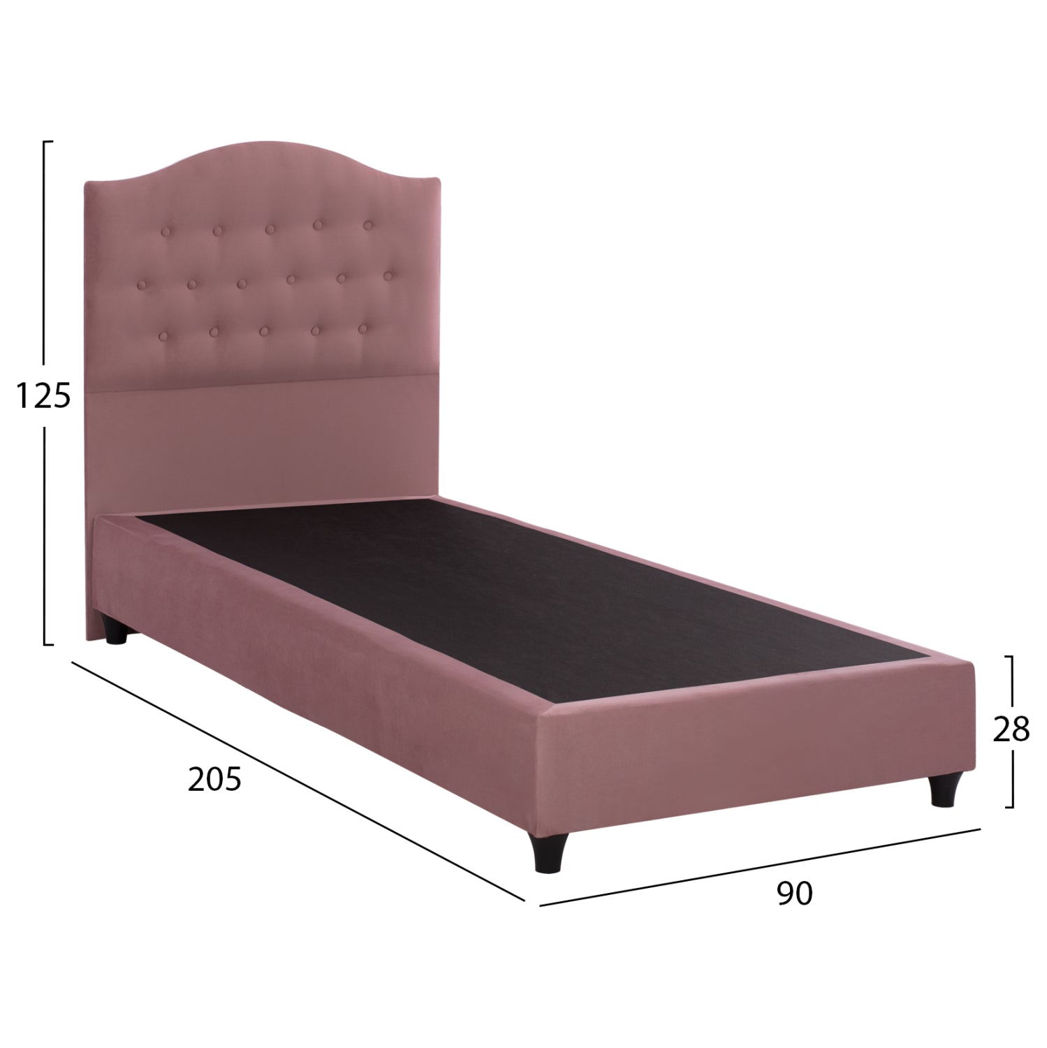 ΚΡΕΒΑΤΙ MALENA ΑΠΟ ΒΕΛΟΥΔΟ ΣΑΠΙΟ ΜΗΛΟ HM651.12 ΓΙΑ ΣΤΡΩΜΑ 90x200 εκ. - Pakobazaar