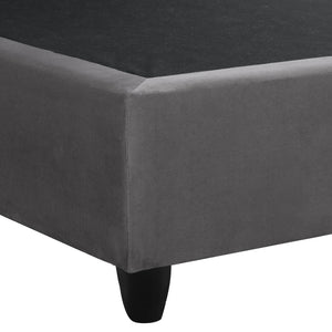 ΚΡΕΒΑΤΙ MALENA ΑΠΟ ΓΚΡΙ ΒΕΛΟΥΔΟ HM638.10 ΓΙΑ ΣΤΡΩΜΑ 150x200 εκ. - Pakobazaar