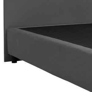 ΚΡΕΒΑΤΙ MALENA ΑΠΟ ΓΚΡΙ ΒΕΛΟΥΔΟ HM651.10 ΓΙΑ ΣΤΡΩΜΑ 90x200 εκ. - Pakobazaar