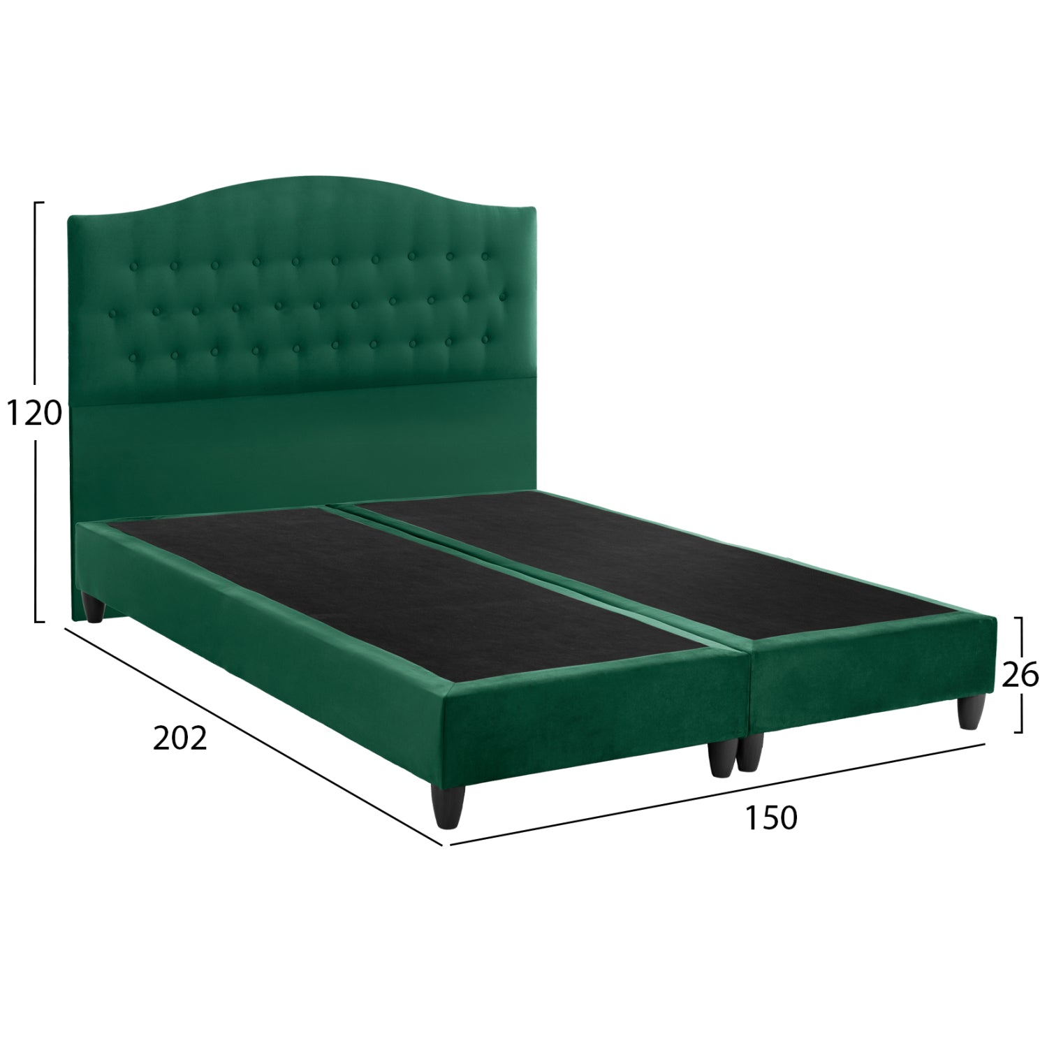 ΚΡΕΒΑΤΙ MALENA ΑΠΟ ΚΥΠΑΡΙΣΣΙ ΒΕΛΟΥΔΟ HM638.13 ΓΙΑ ΣΤΡΩΜΑ 150x200 εκ. - Pakobazaar