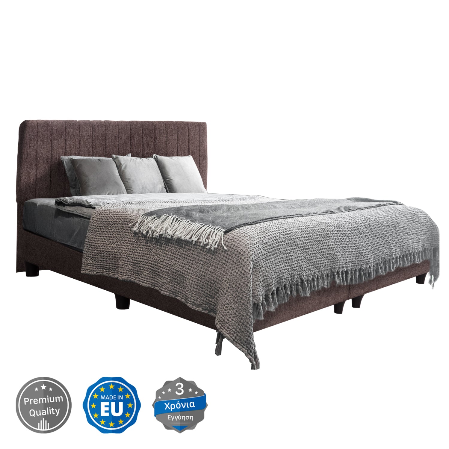 ΚΡEΒΑΤΙ ΔΙΠΛΟ LUTHER HM717.02 ΥΦΑΣΜΑ TEDDY ΚΑΦΕ--ΓΙΑ ΣΤΡΩΜΑ 160x200εκ. - Pakobazaar
