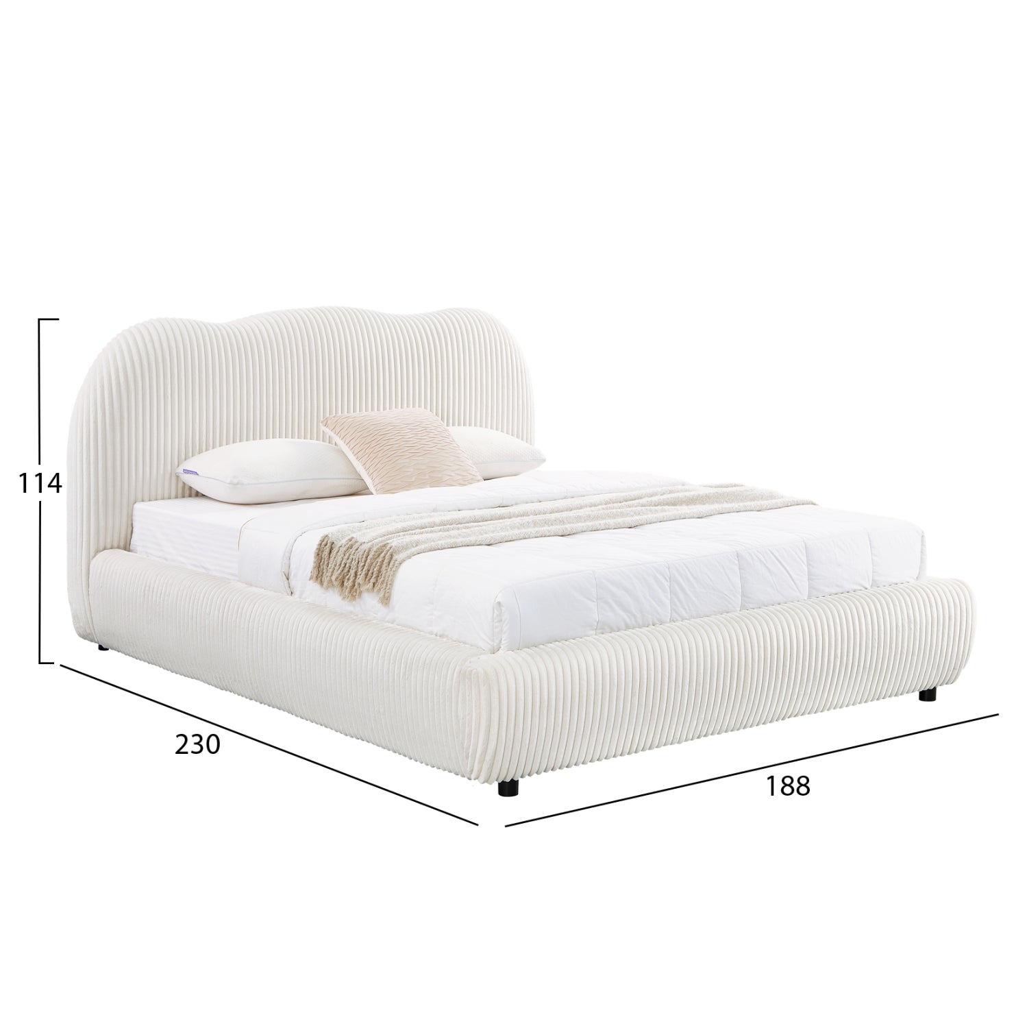 ΚΡΕΒΑΤΙ ΜΕ ΑΠΟΘ.ΧΩΡΟ KALLY HM729.03 ΜΠΕΖ FAUX FUR ΥΦΑΣΜΑ--ΓΙΑ ΣΤΡΩΜΑ 160x200εκ - Pakobazaar