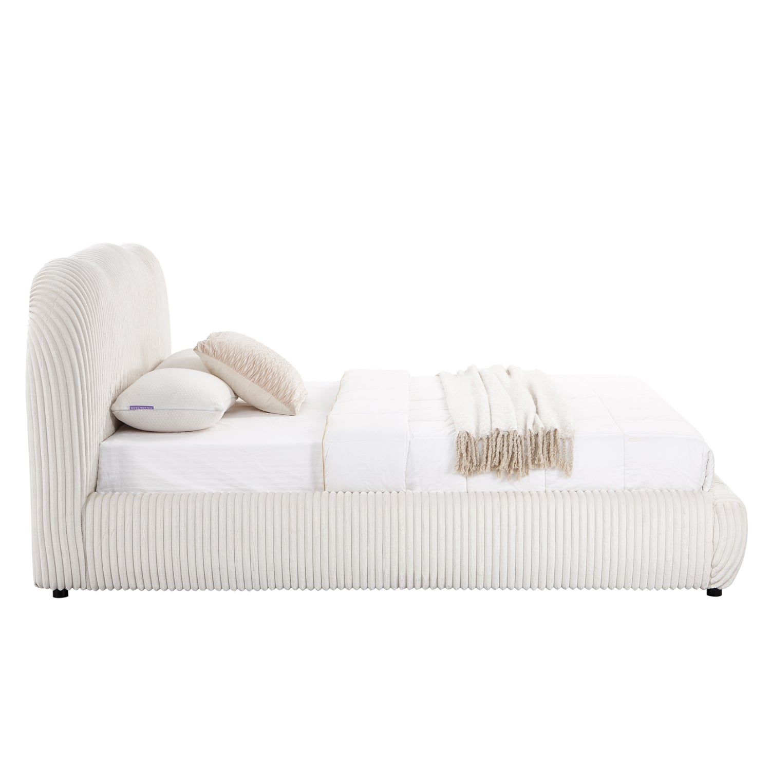 ΚΡΕΒΑΤΙ ΜΕ ΑΠΟΘ.ΧΩΡΟ KALLY HM729.03 ΜΠΕΖ FAUX FUR ΥΦΑΣΜΑ--ΓΙΑ ΣΤΡΩΜΑ 160x200εκ - Pakobazaar