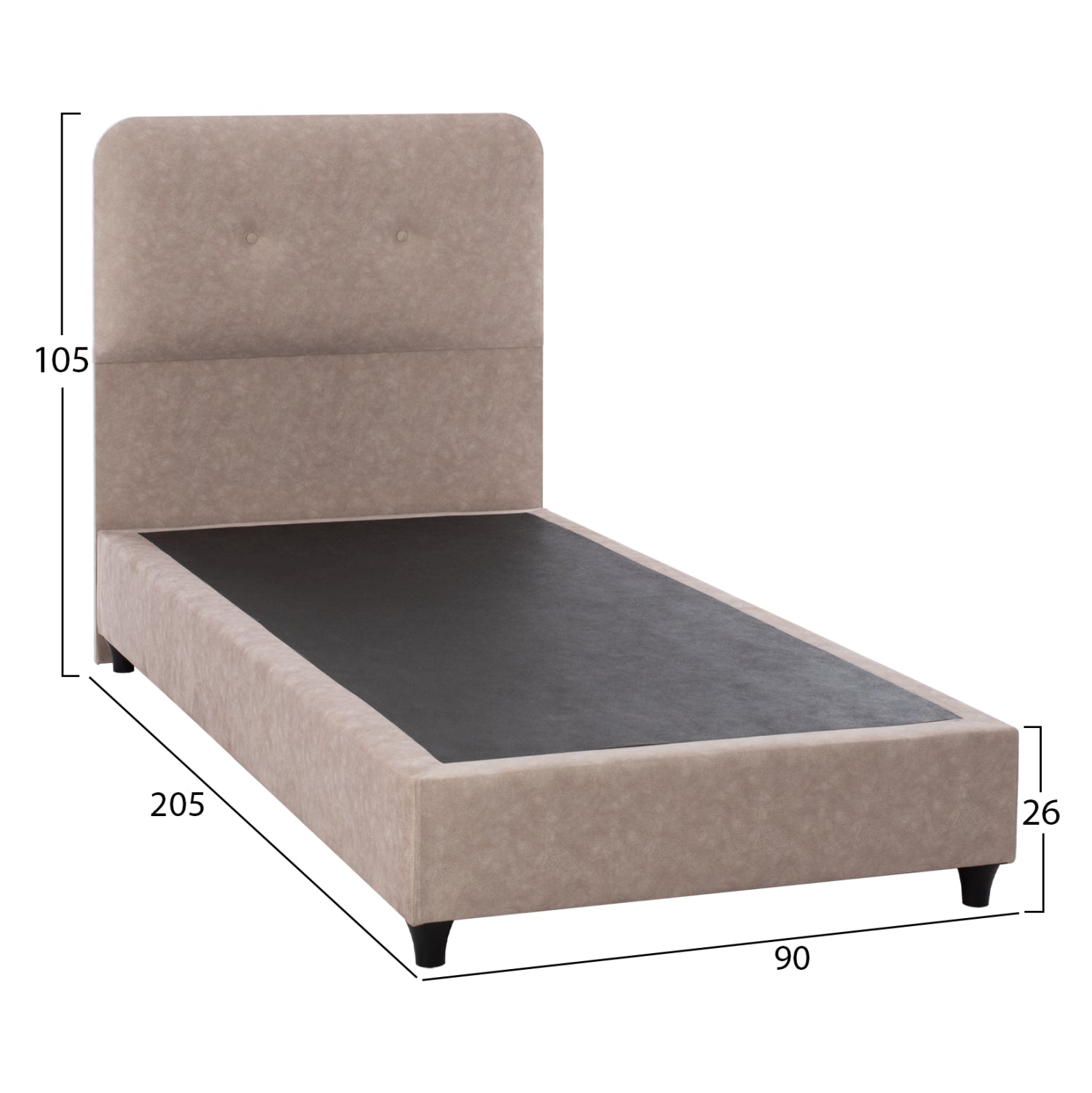 ΚΡΕΒΑΤΙ DOLORES ΜΠΕΖ ΥΦΑΣΜΑ HM649.22 ΓΙΑ ΣΤΡΩΜΑ 90x200 εκ. - Pakobazaar