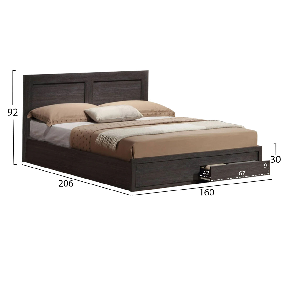 ΚΡΕΒΑΤΙ CAPRI HM312.01 ΜΕ 2ΣΥΡΤΑΡΙΑ ZEBRANO ΓΙΑ ΣΤΡΩΜΑ 150x200εκ. - Pakobazaar