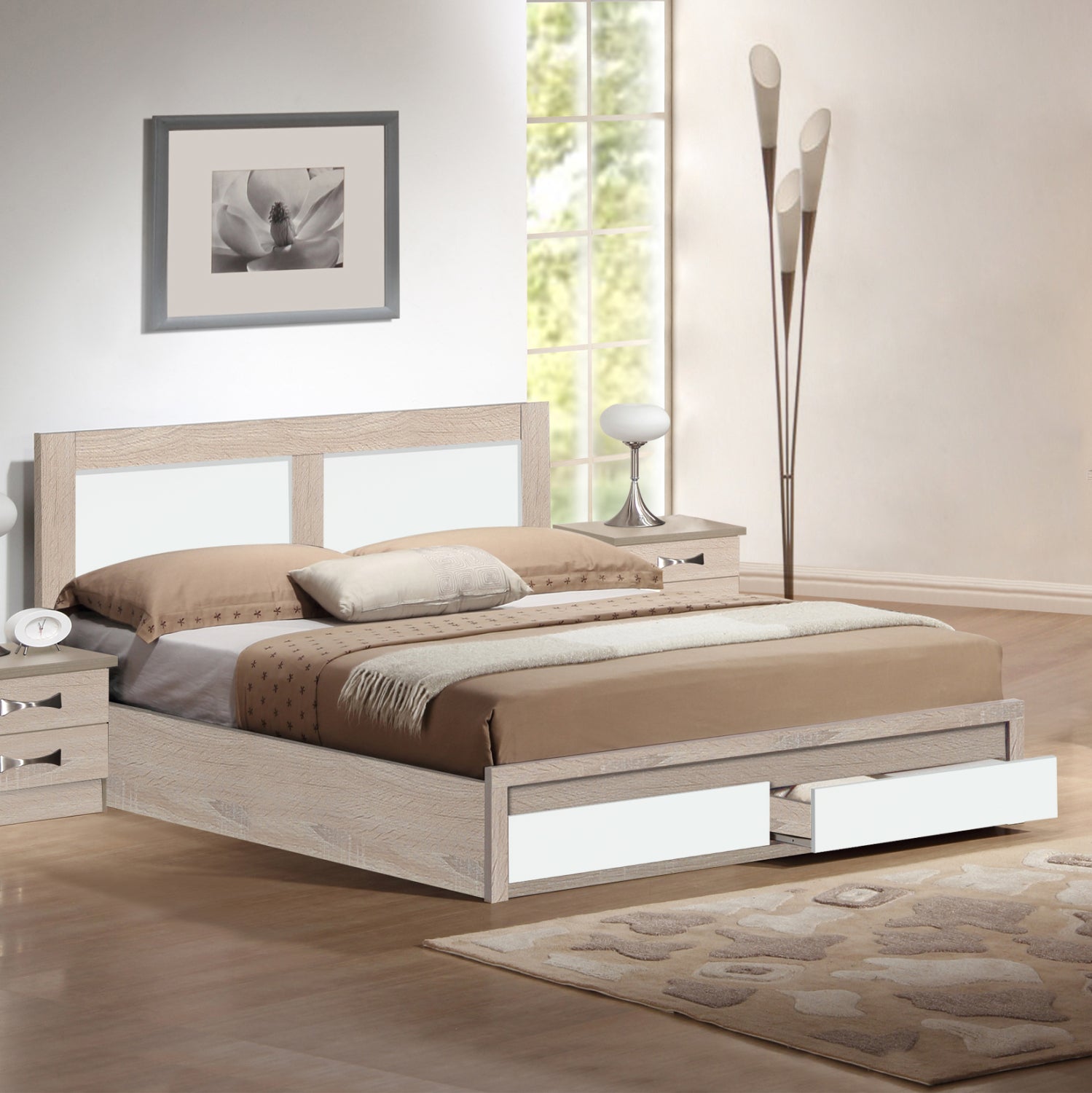 ΚΡΕΒΑΤΙ CAPRI HM312.06 ΜΕ 2 ΣΥΡΤΑΡΙΑ SONAMA ΛΕΥΚΟ ΓΙΑ ΣΤΡΩΜΑ 150x200 εκ. - Pakobazaar