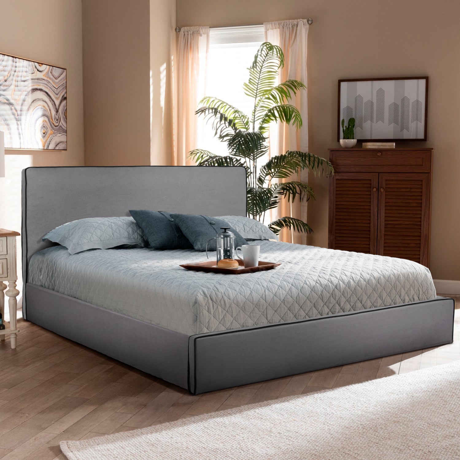 ΚΡΕΒΑΤΙ ALLIE HM584.01 160x200 εκ. ΜΕ ΑΠΟΘΗΚΕΥΤΙΚΟ ΧΩΡΟ ΓΚΡΙ ΥΦΑΣΜΑ - Pakobazaar