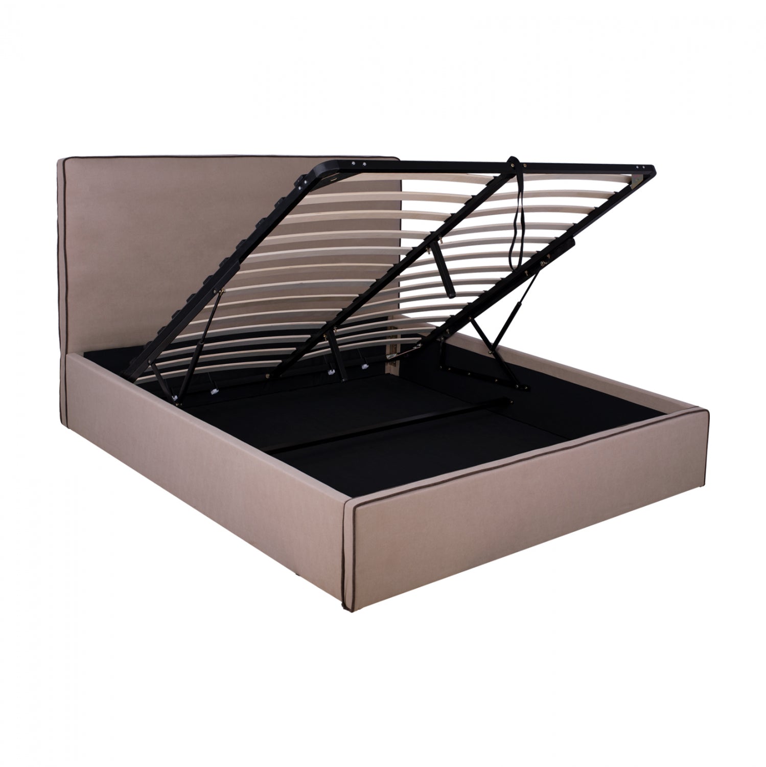 ΚΡΕΒΑΤΙ ALLIE HM584.02 160x200 εκ. ΜΕ ΑΠΟΘΗΚΕΥΤΙΚΟ ΧΩΡΟ ΜΠΕΖ ΥΦΑΣΜΑ - Pakobazaar