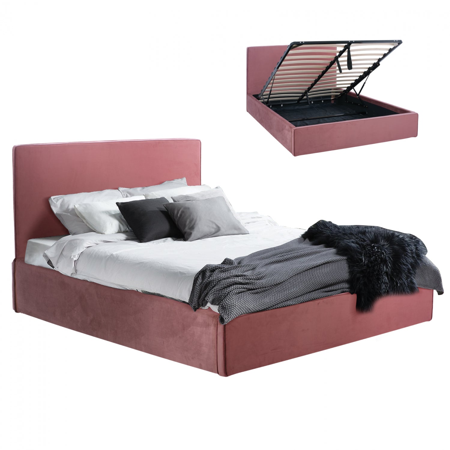 ΚΡΕΒΑΤΙ ALLIE HM584.12 160Χ200 ΜΕ ΑΠΟΘΗΚΕΥΤΙΚΟ ΧΩΡΟ ΣΑΠΙΟ ΜΗΛΟ - Pakobazaar