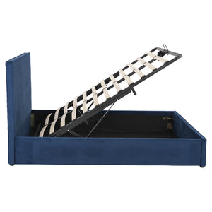 ΚΡΕΒΑΤΙ ALLIE HM584.18 160Χ200 ΜΕ ΑΠΟΘΗΚΕΥΤΙΚΟ ΧΩΡΟ-ΜΠΛΕ ΒΕΛΟΥΔΟ - Pakobazaar