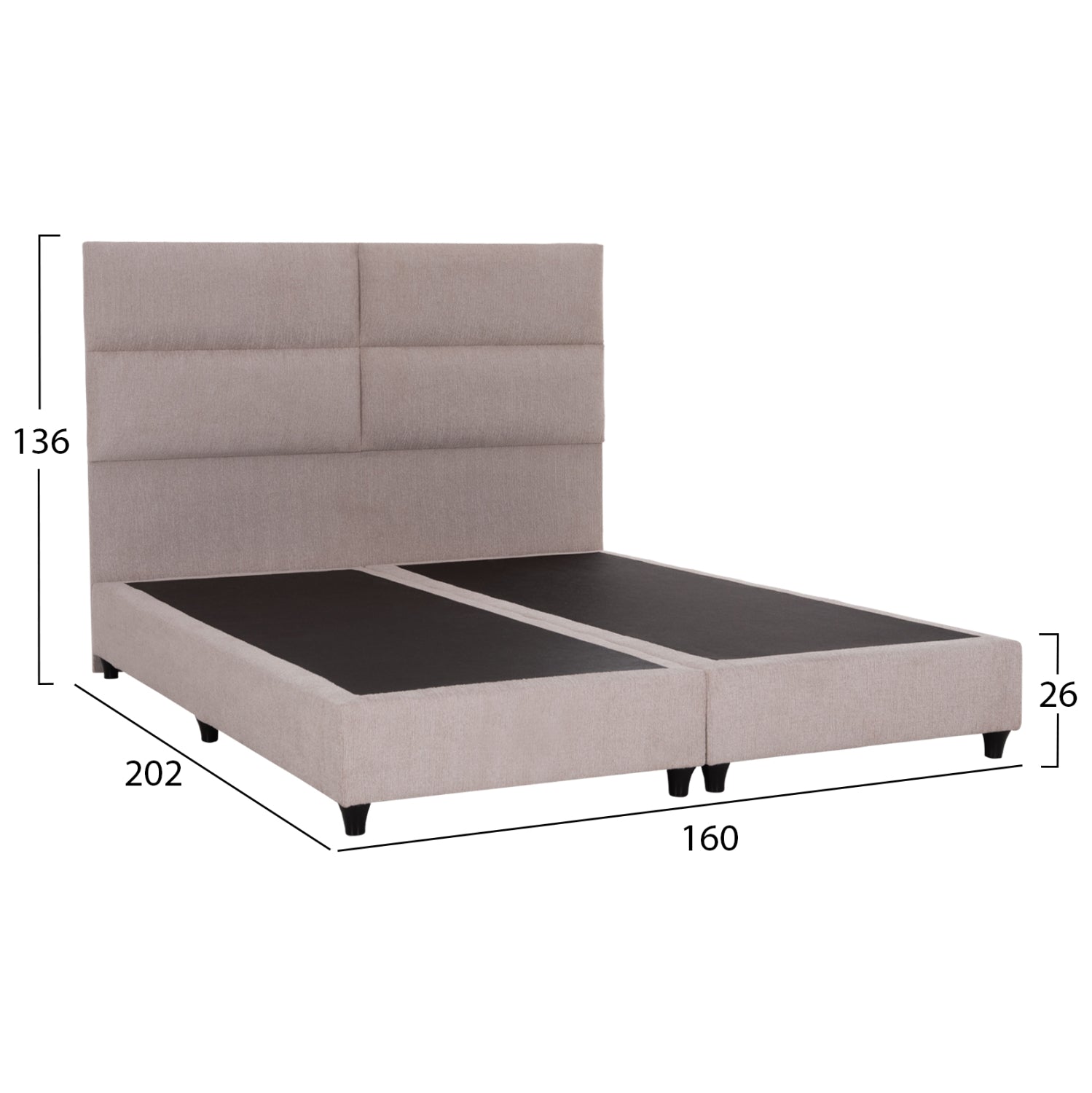 ΚΡΕΒΑΤΙ MILO HM616.32 ΜΠΕΖ ΥΦΑΣΜΑ ΓΙΑ ΣΤΡΩΜΑ 160x200εκ - Pakobazaar