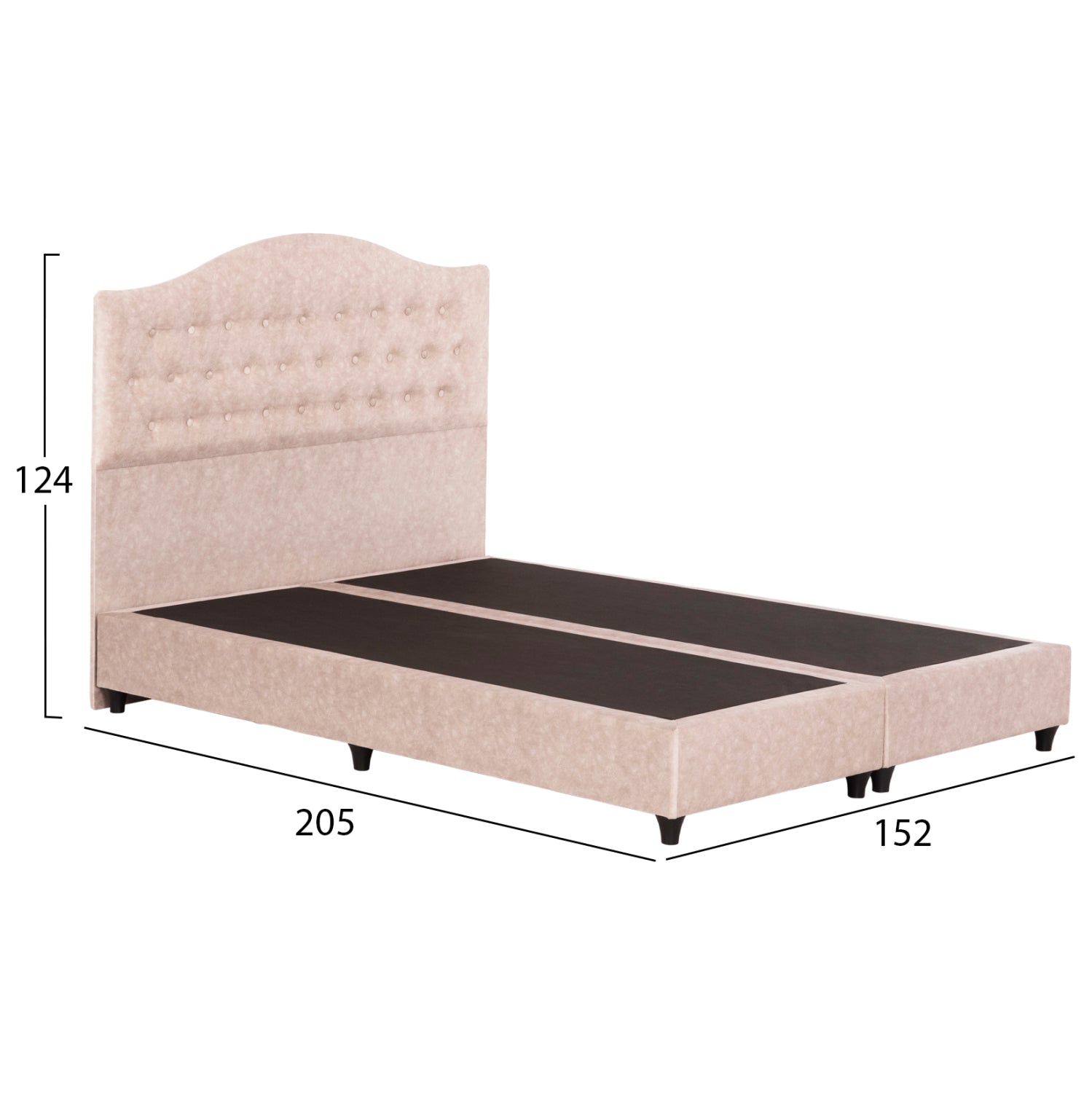 ΚΡΕΒΑΤΙ MALENA HM638.22 ΜΠΕΖ ΥΦΑΣΜΑ Τ. NUBUCK ΓΙΑ ΣΤΡΩΜΑ 150x200εκ. - Pakobazaar