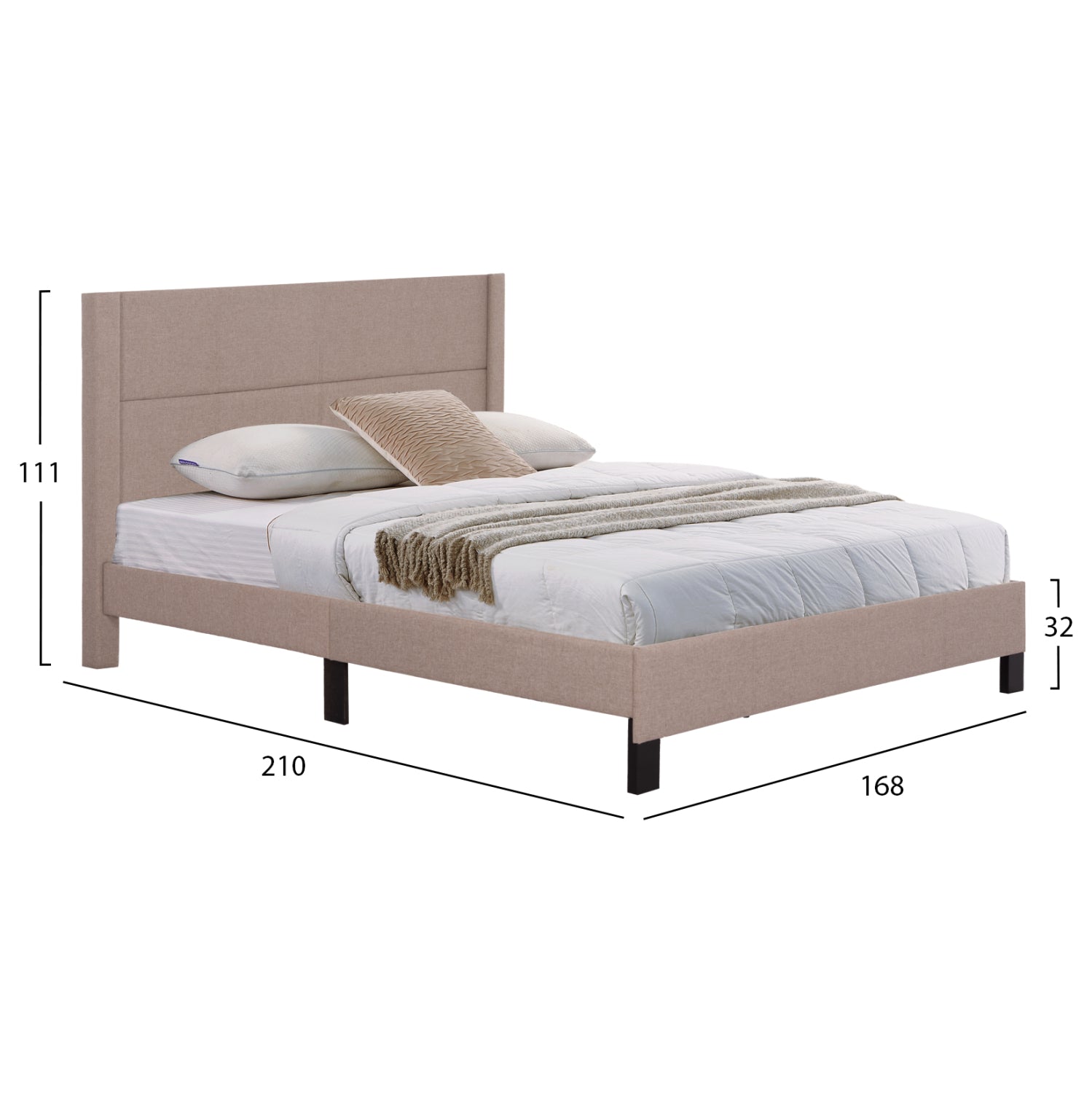 ΚΡΕΒΑΤΙ TRILLOP HM666.15 ΜΠΕΖ ΥΦΑΣΜΑ ΓΙΑ ΣΤΡΩΜΑ 160X200εκ. - Pakobazaar