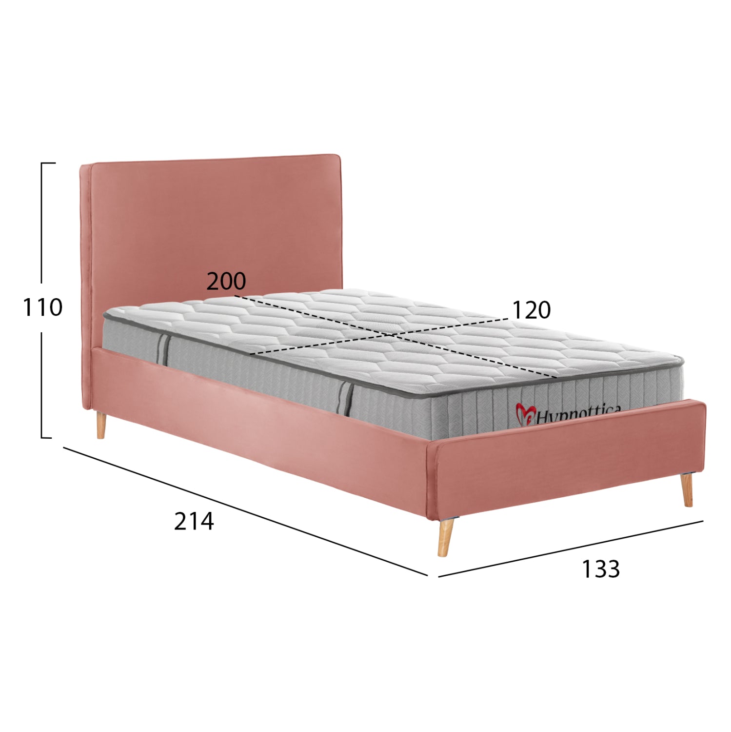 ΚΡΕΒΑΤΙ ΗΜΙΔΙΠΛΟ ΜΕ ΣΤΡΩΜΑ MAYLIN HM10758.01 ΒΕΛΟΥΔΟ ΣΑΠΙΟ ΜΗΛΟ--ΣΤΡΩΜΑ 120Χ200εκ