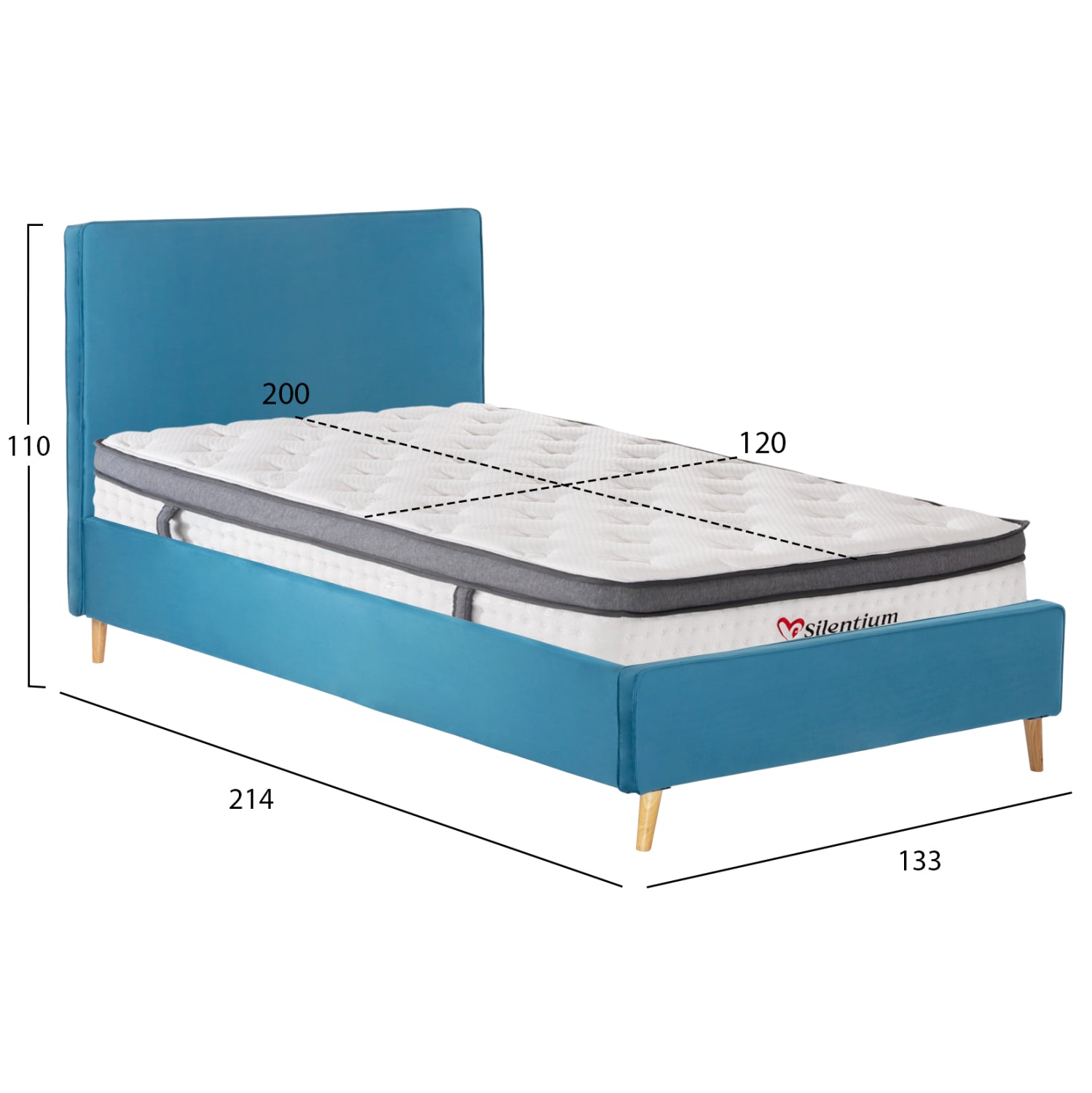 ΚΡΕΒΑΤΙ ΗΜΙΔΙΠΛΟ ΜΕ ΣΤΡΩΜΑ MAYLIN HM10802.01 ΒΕΛΟΥΔΟ ΤΙΡΚΟΥΑΖ--ΣΤΡΩΜΑ 120Χ200εκ - Pakobazaar