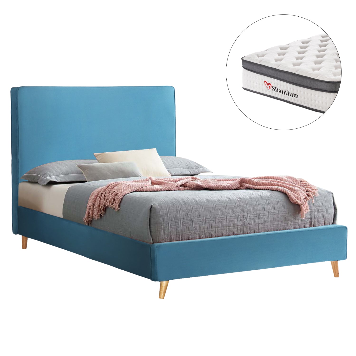 ΚΡΕΒΑΤΙ ΗΜΙΔΙΠΛΟ ΜΕ ΣΤΡΩΜΑ MAYLIN HM10802.01 ΒΕΛΟΥΔΟ ΤΙΡΚΟΥΑΖ--ΣΤΡΩΜΑ 120Χ200εκ - Pakobazaar
