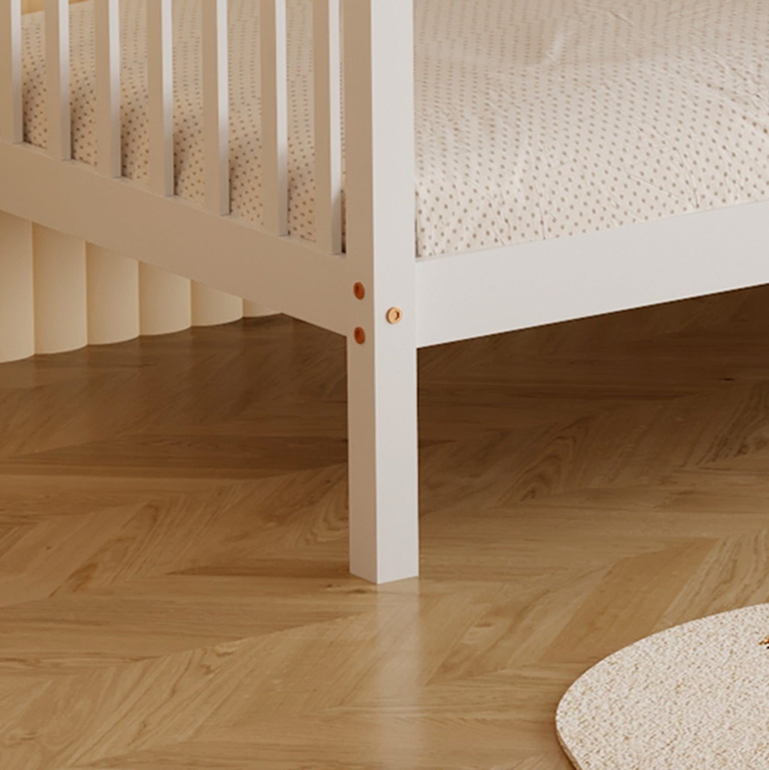 ΚΡΕΒΑΤΙ ΚΟΥΚΕΤΑ ΠΑΙΔΙΚΟ LANTAI HM682.03 ΞΥΛΟ ΠΕΥΚΟΥ ΣΕ ΛΕΥΚΟ- ΣΤΡΩΜΑΤΑ 190x90εκ - Pakobazaar