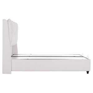 ΚΡEΒΑΤΙ ΜΕ ΑΠΟΘΗΚΕΥΤΙΚΟ ΧΩΡΟ DREAMLET HM716.03 ΛΕΥΚΟ TEDDY ΥΦΑΣΜΑ- ΓΙΑ ΣΤΡΩΜΑ 160x200εκ. - Pakobazaar