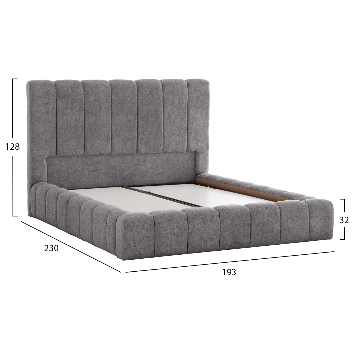 ΚΡΕΒΑΤΙ REMO ΜΕ ΑΠΟΘΗΚΕΥΤΙΚΟ ΧΩΡΟ HM719.22 ΥΦΑΣΜΑ TEDDY ΓΚΡΙ-ΓΙΑ ΣΤΡΩΜΑ 160x200εκ - Pakobazaar