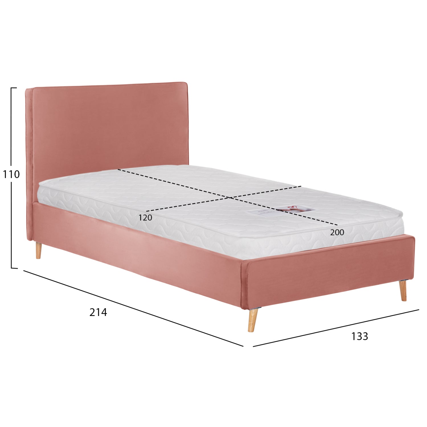 ΚΡΕΒΑΤΙ ΜΕ ΣΤΡΩΜΑ MAYLIN HM21281.01 ΣΑΠΙΟ ΜΗΛΟ ΒΕΛΟΥΔΟ--ΓΙΑ 120x200εκ - Pakobazaar