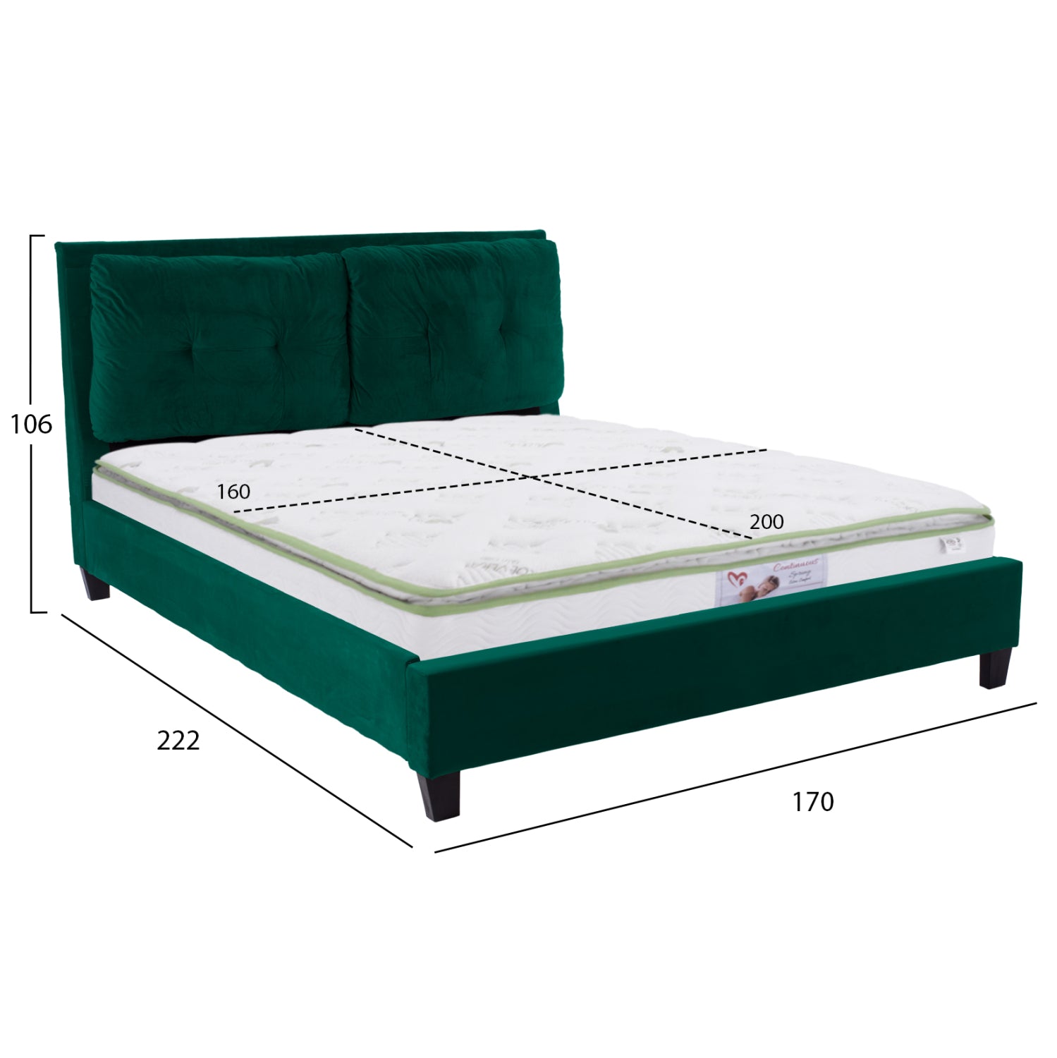 ΚΡΕΒΑΤΙ ΜΕ ΣΤΡΩΜΑ BILLIE HM21284.06 ΚΥΠΑΡΙΣΣΙ ΒΕΛΟΥΔΟ--ΓΙΑ 160x200εκ - Pakobazaar