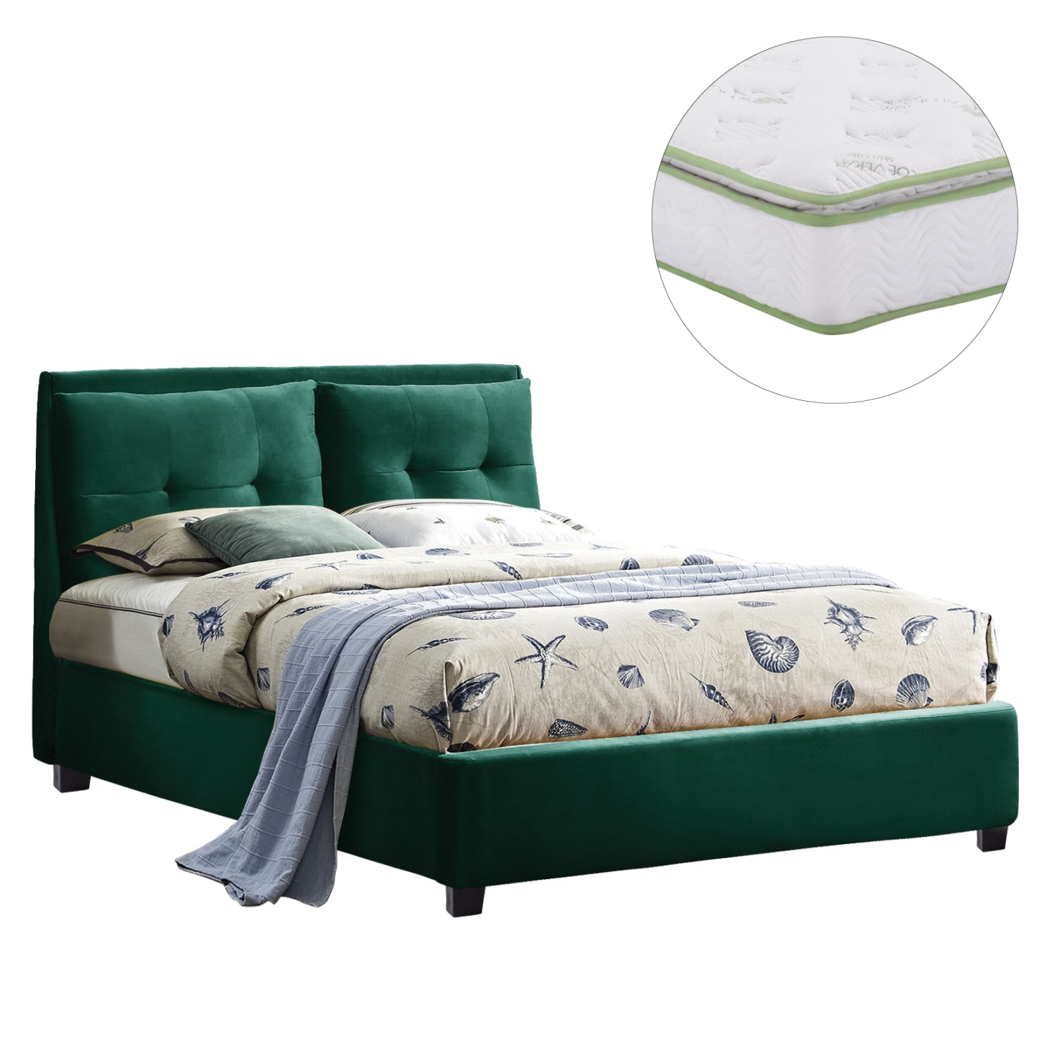 ΚΡΕΒΑΤΙ ΜΕ ΣΤΡΩΜΑ BILLIE HM21284.06 ΚΥΠΑΡΙΣΣΙ ΒΕΛΟΥΔΟ--ΓΙΑ 160x200εκ - Pakobazaar