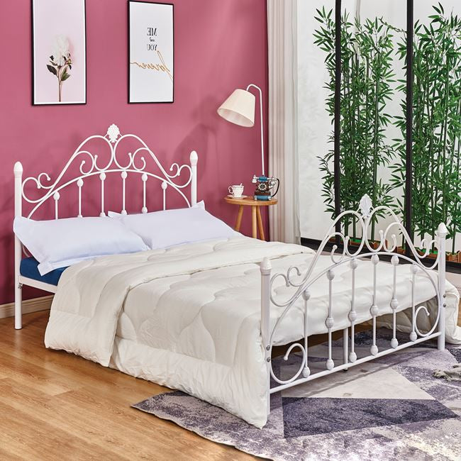 ΚΡΕΒΑΤΙ MADEN ΜΕΤΑΛΛΙΚΟ 150x200 εκ. ΛΕΥΚΟ ΧΡΩΜΑ HM576.02 - Pakobazaar